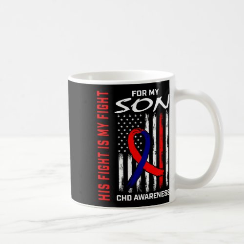 Heart Defect Chd Awareness Son Usa American Flag  Coffee Mug