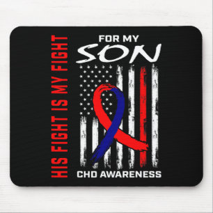 Heart Defect Chd Awareness Son Usa American Flag  Mouse Pad