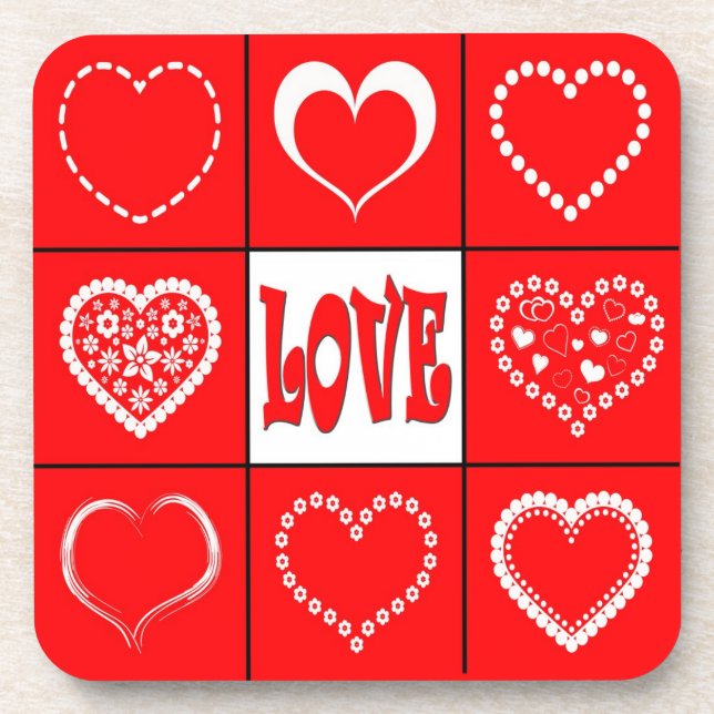 Heart design drink coaster (Front)