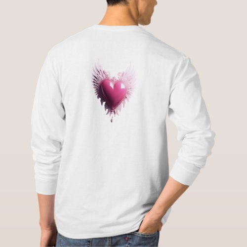 Heart design in perfect pink colour T_Shirt