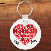 Heart Design Inspirational Netball Captain Keychain | Zazzle