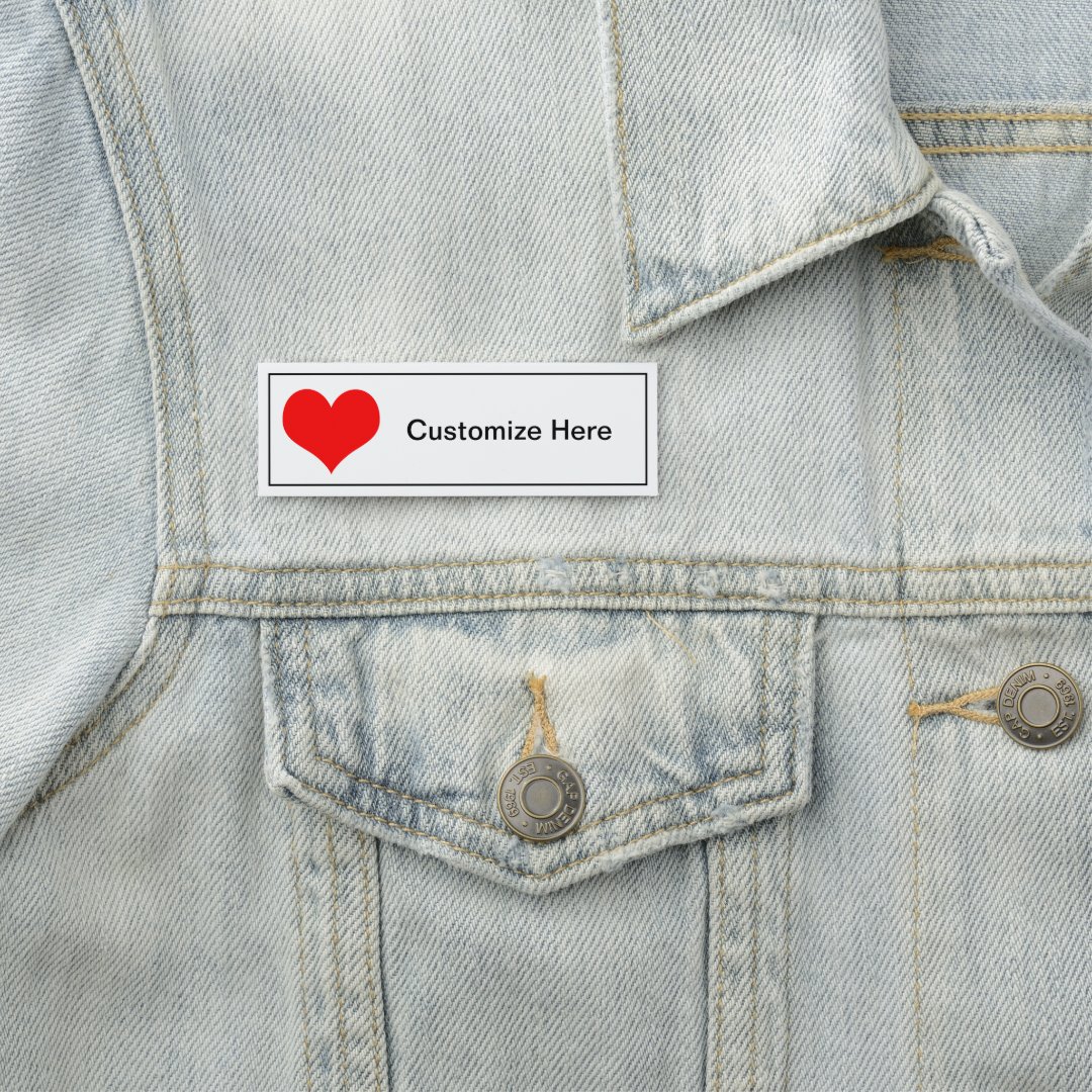 Heart Design Name Tag | Zazzle