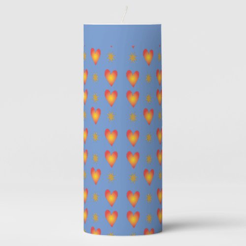 Heart Design  Pillar Candle