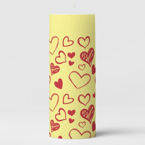Heart Design  Pillar Candle