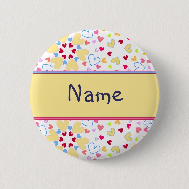 Heart Design Pinback Button (Front)