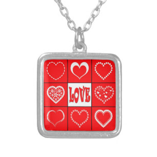 Heart design silver plated necklace