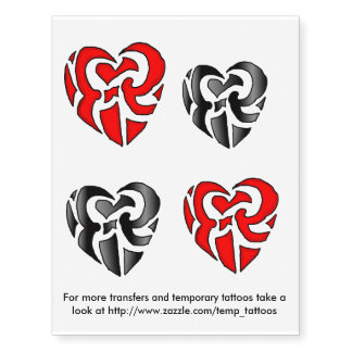 Heart design transfers and temporary tattoos