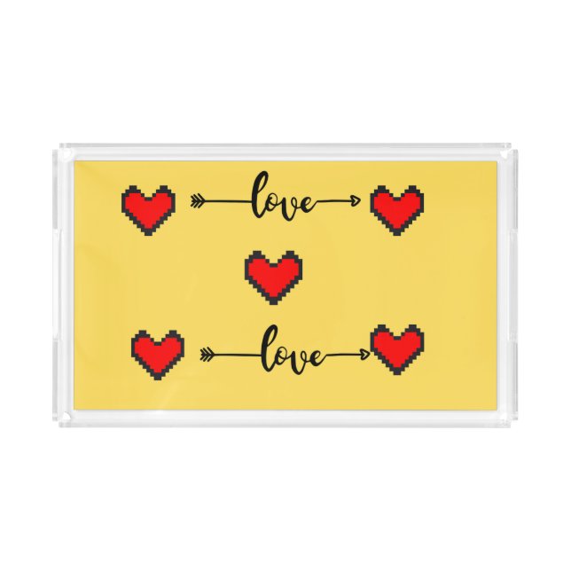 "Heart Design Vanity Tray – Elegant and Romantic O (Front)