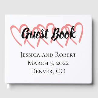 Heart design wedding guest book