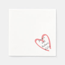 Heart design wedding paper napkin