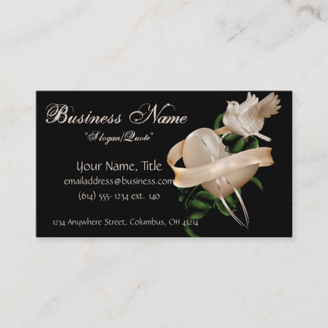 Heart Design with Dove Business Cards (Front)