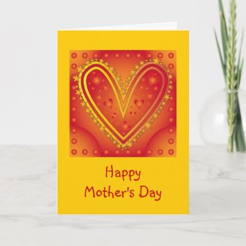 Heart Design With Stars For Mother's Day Card by karanta at Zazzle