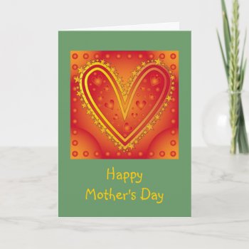 Heart Design With Stars For Mother's Day Card by karanta at Zazzle