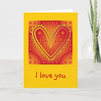 Heart Design With Stars - "i Love You" Card by karanta at Zazzle