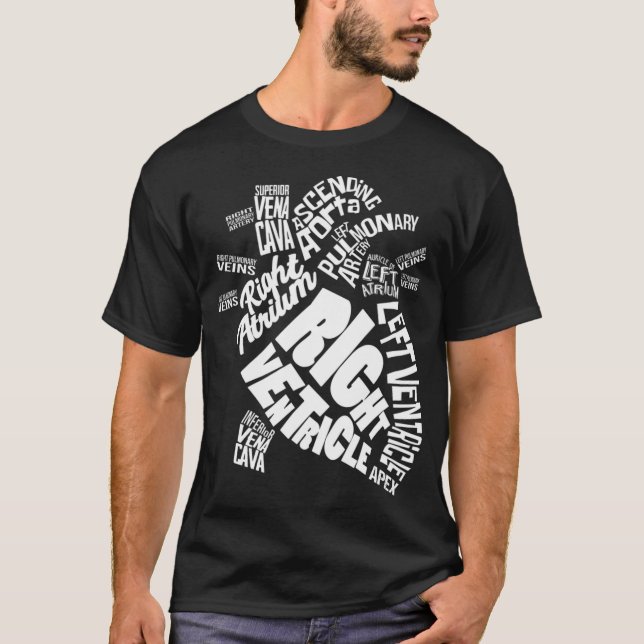 Heart Diagram Cardiac Nurse Anatomy Student T-Shirt (Front)