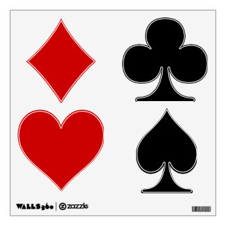 Heart Diamond Club Ace Removable Wall Decals