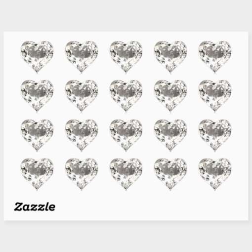 Heart Diamond Print Sticker | Zazzle