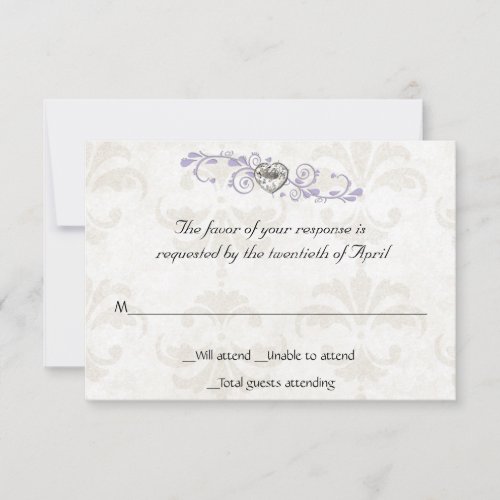 Heart Diamond RSVP Card