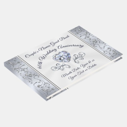 Heart Diamond Wedding Anniversary Guest Book