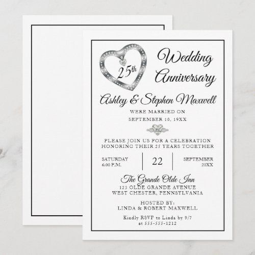 Heart Diamonds 25th Wedding Anniversary Party