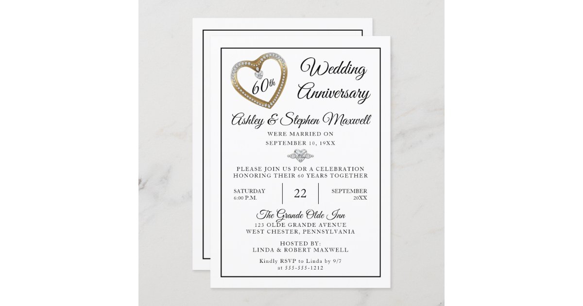 We Still Do Diamond 60th Wedding Anniversary Invitations