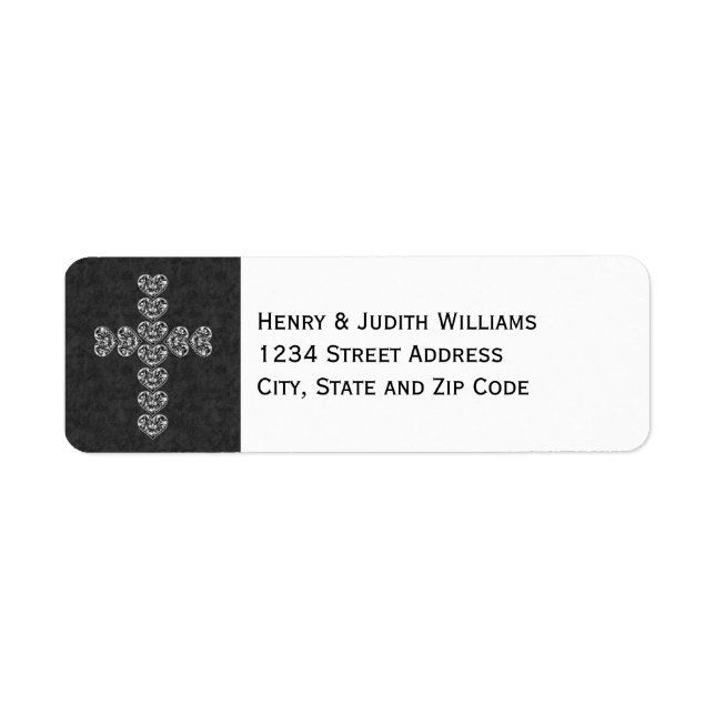 Heart Diamonds Cross Label (Front)