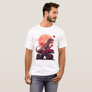 Heart Dinosaur in a Monster Truck: Valentine's Moo T-Shirt