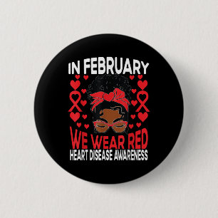 Heart Disease African American Girl In February We Button