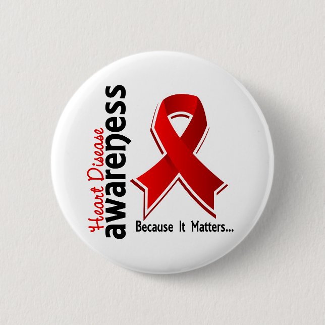 Heart Disease Awareness 5 Button (Front)