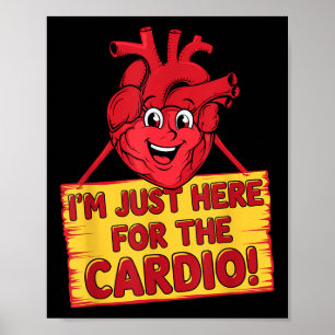Heart Disease Awareness Cardio Humor Workout Fitne Poster