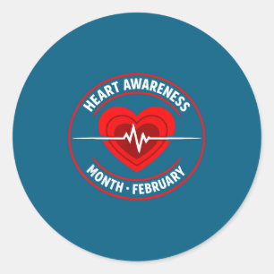 Heart Disease Awareness  Classic Round Sticker