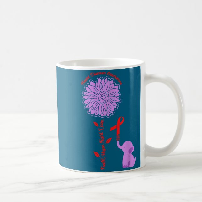 Heart Disease Awareness Faith Hope Fight Love Card Coffee Mug (Right)