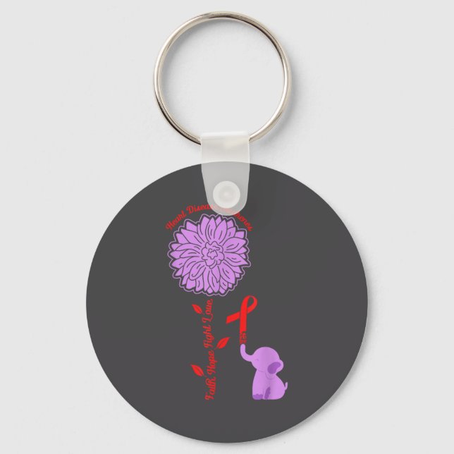 Heart Disease Awareness Faith Hope Fight Love Card Keychain (Front)