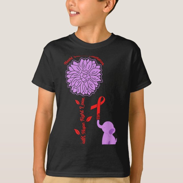 Heart Disease Awareness Faith Hope Fight Love Card T-Shirt (Front)