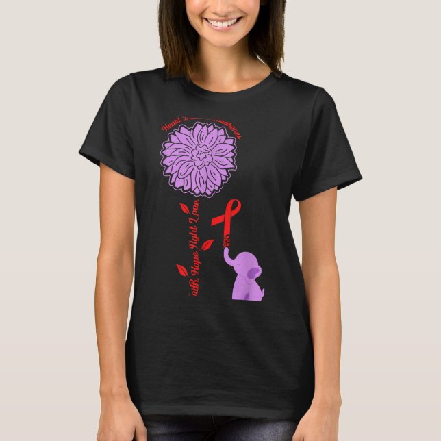 Heart Disease Awareness Faith Hope Fight Love Card T-Shirt (Front)