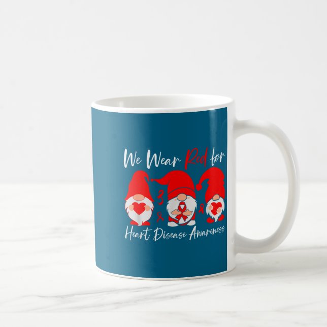Heart Disease Awareness Gnome  Coffee Mug (Right)