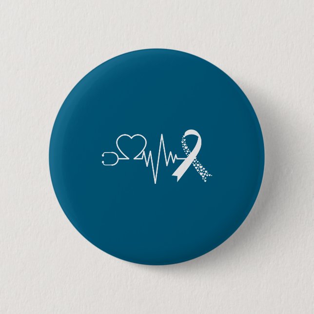 Heart Disease Awareness Go Red In February Health  Button (Front)
