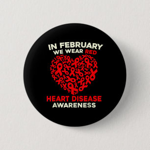 Heart Disease Awareness Go Red In February Health Button