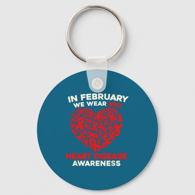 Heart Disease Awareness Go Red In February Health  Keychain (Front)