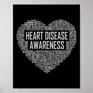 Heart Disease Awareness Heart Gift February Wear Poster