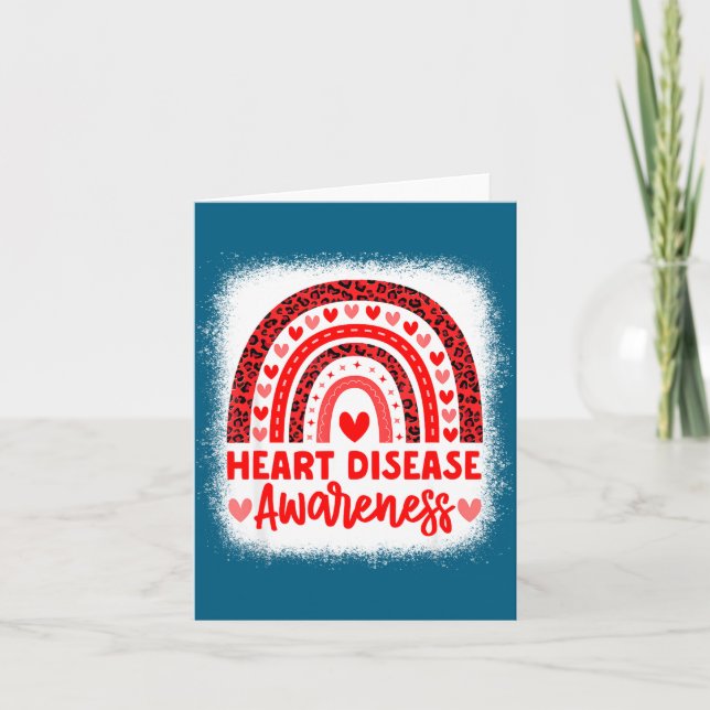 Heart Disease Awareness Heart Month Rainbow Heart  Card (Front)