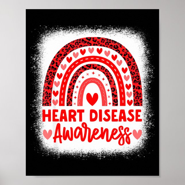 Heart Disease Awareness Heart Month Rainbow Heart  Poster (Front)