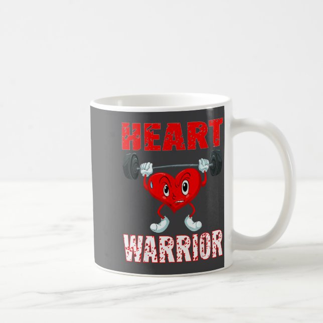 Heart Disease Awareness Heart Warrior Wear Red Hea Coffee Mug (Right)