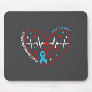 Heart Disease Awareness Heartbeat Survivor Warrior Mouse Pad