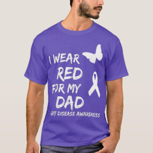 Heart Disease Awareness I Wear Red For My Dad Ribb T-Shirt