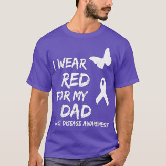 Heart Disease Awareness I Wear Red For My Dad Ribb T-Shirt