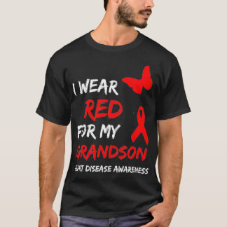Heart Disease Awareness I Wear Red For My Grandson T-Shirt
