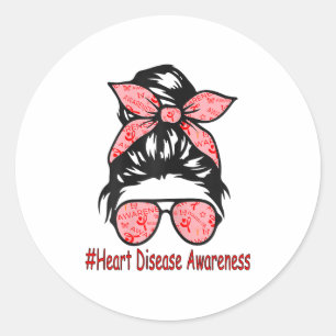 Heart Disease Awareness I Wear Red To Warrior Hear Classic Round Sticker