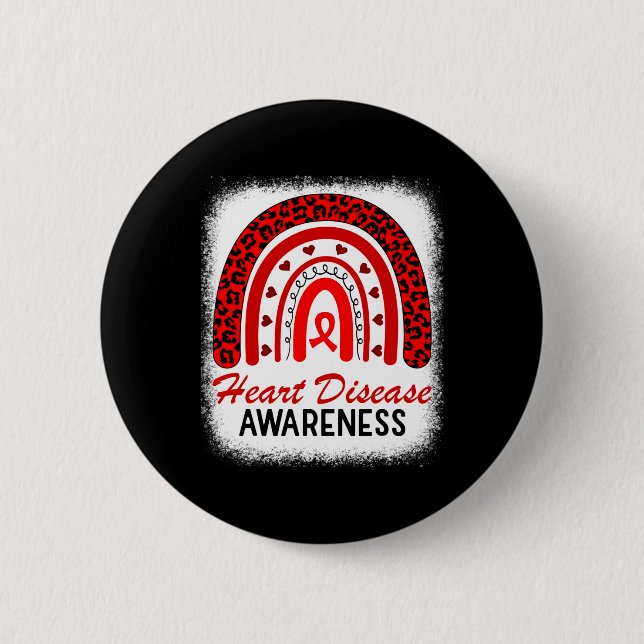 Heart Disease Awareness In February We Go Red  Button (Front)