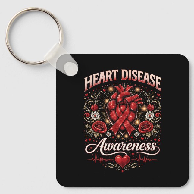 Heart Disease Awareness Keychain (Front)